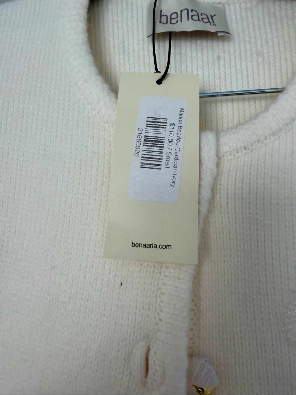 Benaar Ivory Women's Cardigan - Soft Rib Knit